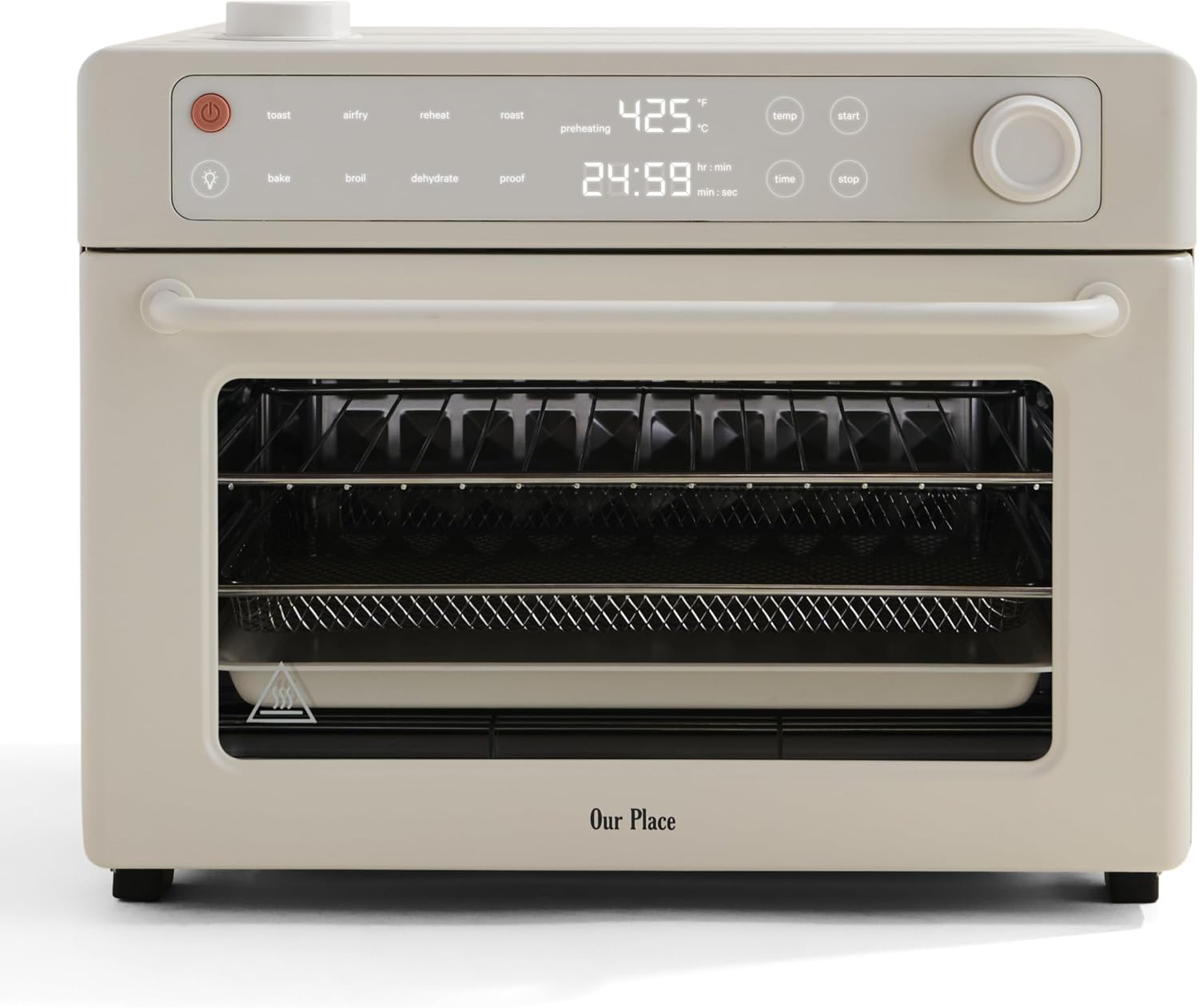 Our Place Wonder Oven Pro | 8-in-1 Digital Air Fryer & Countertop Oven with Basket, Rack, Pan & Tray | 3-Rack, 32 QT Capacity - Air Fry, Toast, Roast, Bake, Reheat, Broil, Proof & Dehydrate | Cream