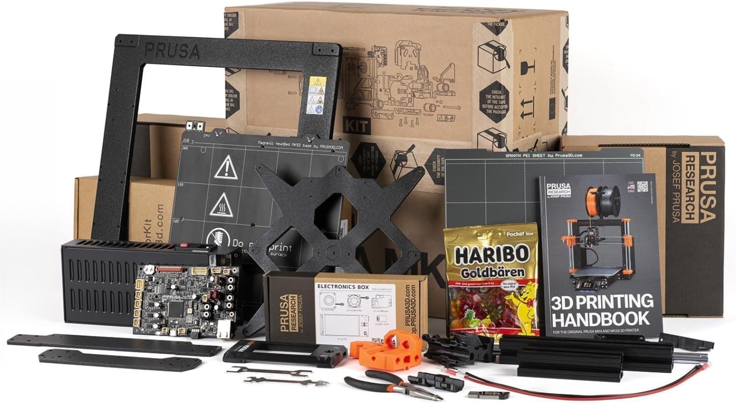 Original Prusa MK4S 3D Printer kit, Removable Sheets, Beginner-Friendly 3D Printer DYI Kit, Fun to Assemble, Automatic Calibration, Filament Sample Included, Print Size 9.84 x 8.3 x 8.6 in