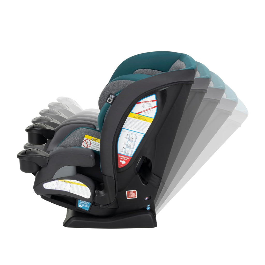 Safety 1st EverSlim 4-in-1 Convertible Car Seat, SecureTech Chest Clip, Ultra-Slim, 4-Mode Infant to Booster, Baby Car Seat, Fits 5-100 lbs, Memory Foam, Fiddlehead