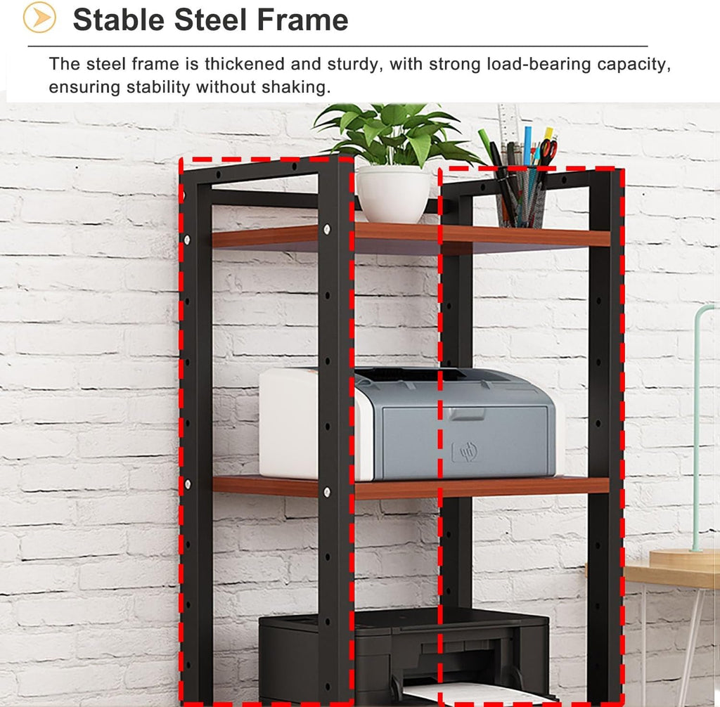6 Tier Audio Rack Tower, Corner TV Console and AV Media Components Cabinet, Heavy Duty Stereo Racks and Stands with Adjustable Wooden Shelf for Home/Office/Theater(A)