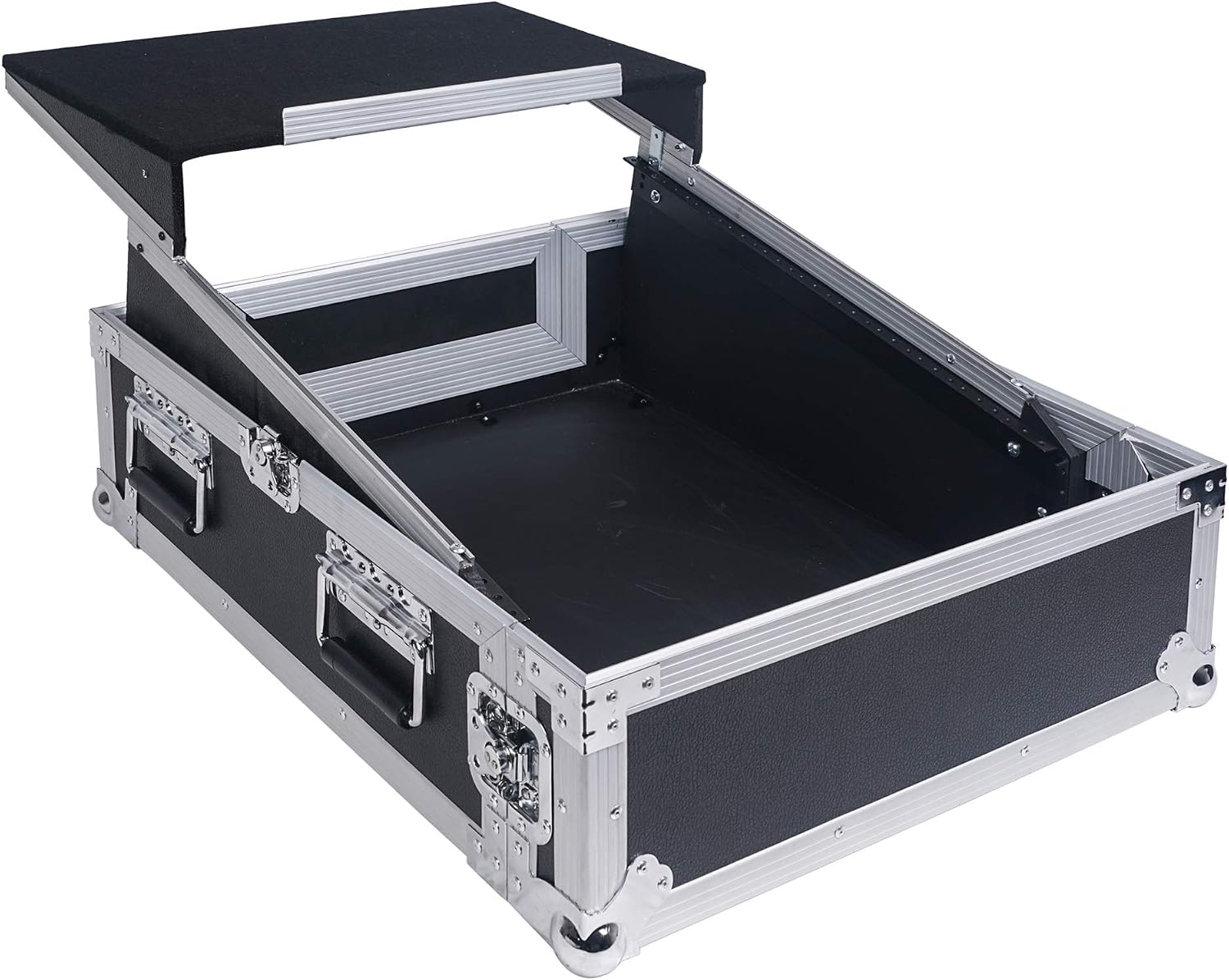 Sound Town 2U Glide Style Rack Case with 11U Slant Mixer Top, 20.7' Rackable Depth and Laptop Platform - Pro Tour Grade (STMR-2ULT)