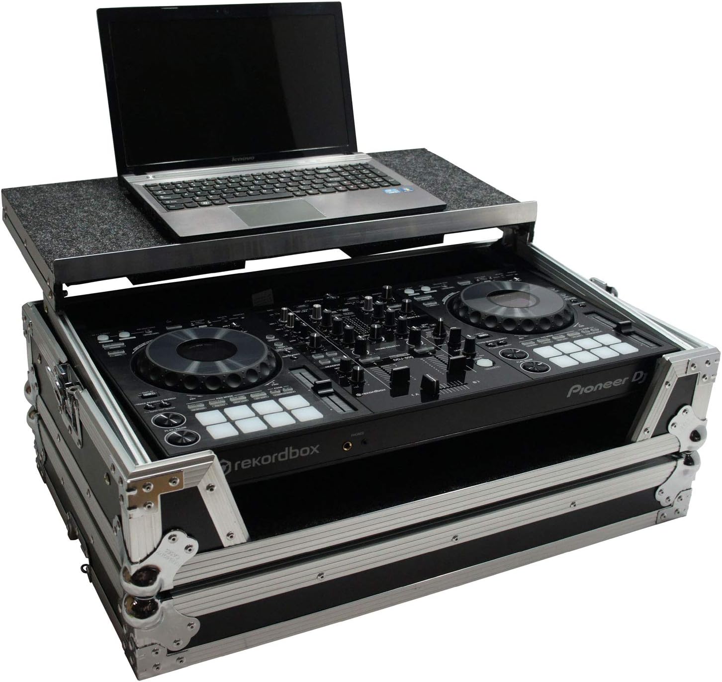 Harmony Audio HCDDJ800WLT1U Flight Glide Laptop Stand DJ 1U Rack Case Compatible with Pioneer DDJ-800