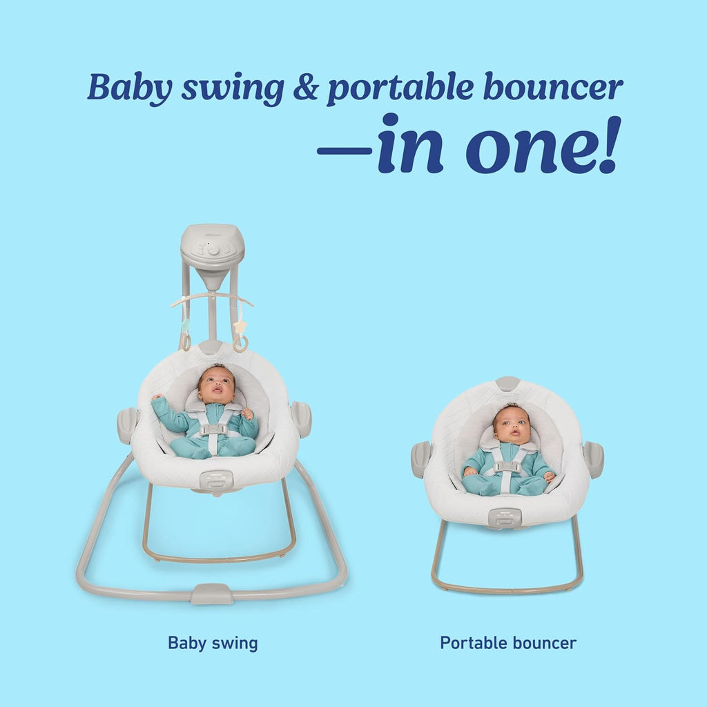 Graco DuetConnect LX Baby Swing and Bouncer - 2-in-1 Infant Swing and Baby Rocker, Newborn Essential, Gifts for New Parents
