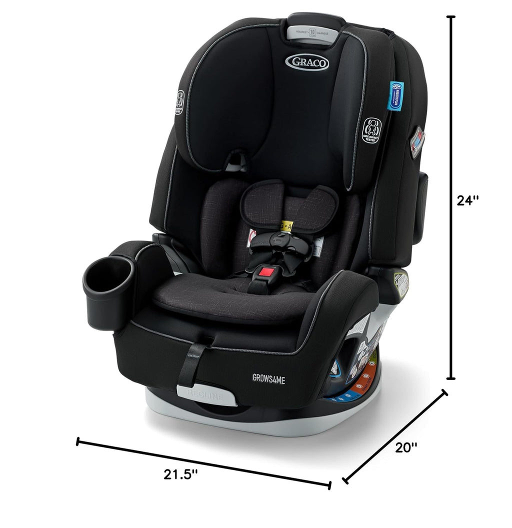 Graco Grows4Me 4-in-1 Convertible Car Seat, 10 Years of Use - Infant Car Seat to Toddler, 4 Stages of Use - Rear Facing, Forward Facing, High Back Booster, Backless Booster Seat, West Point Design