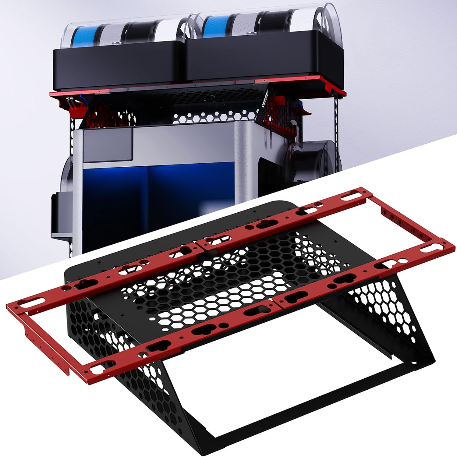 BIQU Panda Perch H2 AMS Stand Holder for Bambu-Lab H2D H2S H2C 3D Printers, AMS Stack to Hold 2 AMS/AMS 2 Pro, AMS HT Storage Stacks Compatible, Space Saving for Makers with Limited Space