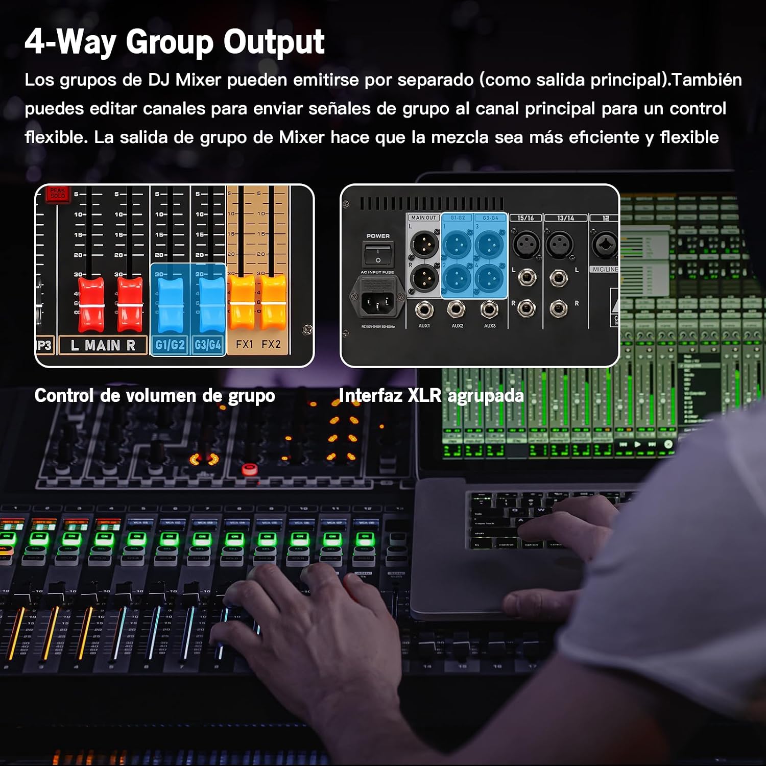 12 Channel Audio Mixer for Recording, USB Mixing Console with 99 DSP Effects, 48V Phantom Power, XLR Inputs for Studio, Streaming, Content Creation