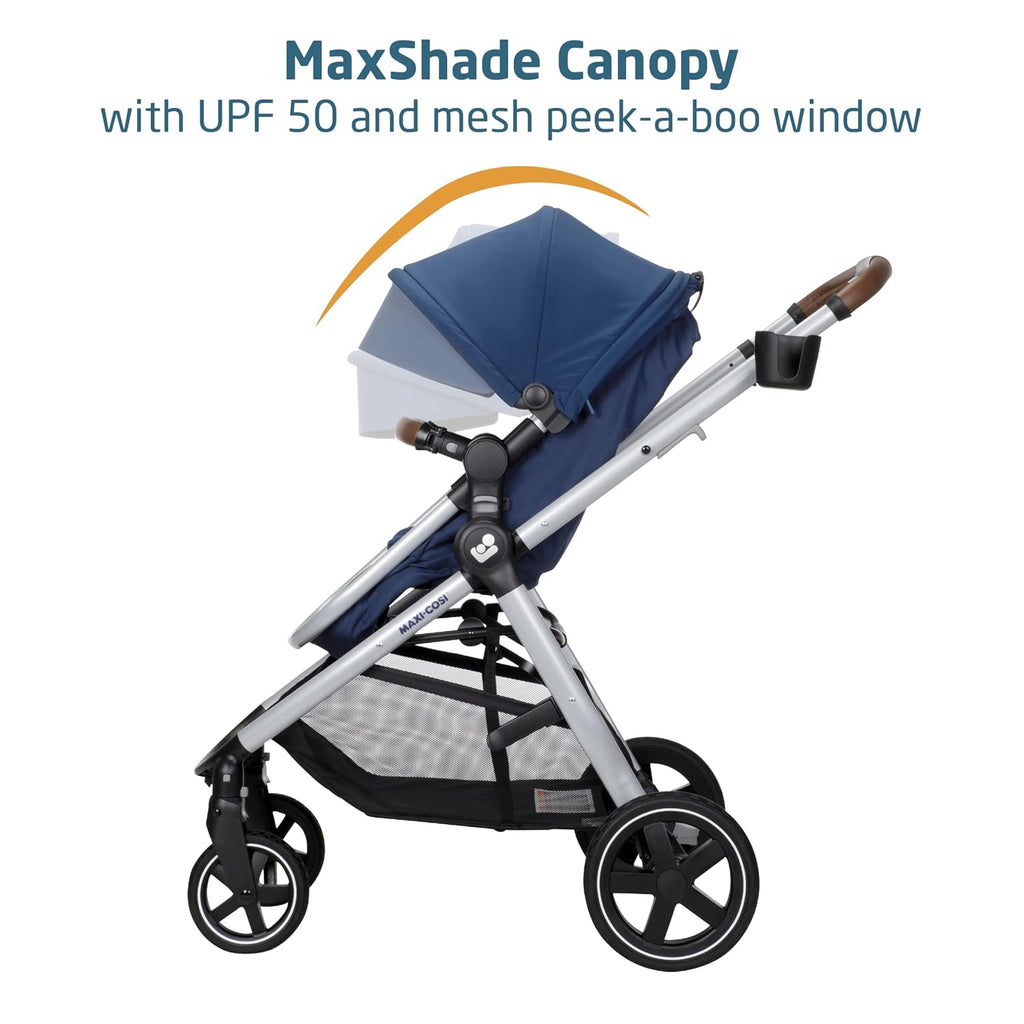 Maxi-Cosi Zelia™ Luxe 5-in-1 Modular - Baby Travel System Car Seat and Stroller, Infant Car Seat and Stroller Combo, Baby Car Seat and Stroller Combo in New Hope Navy
