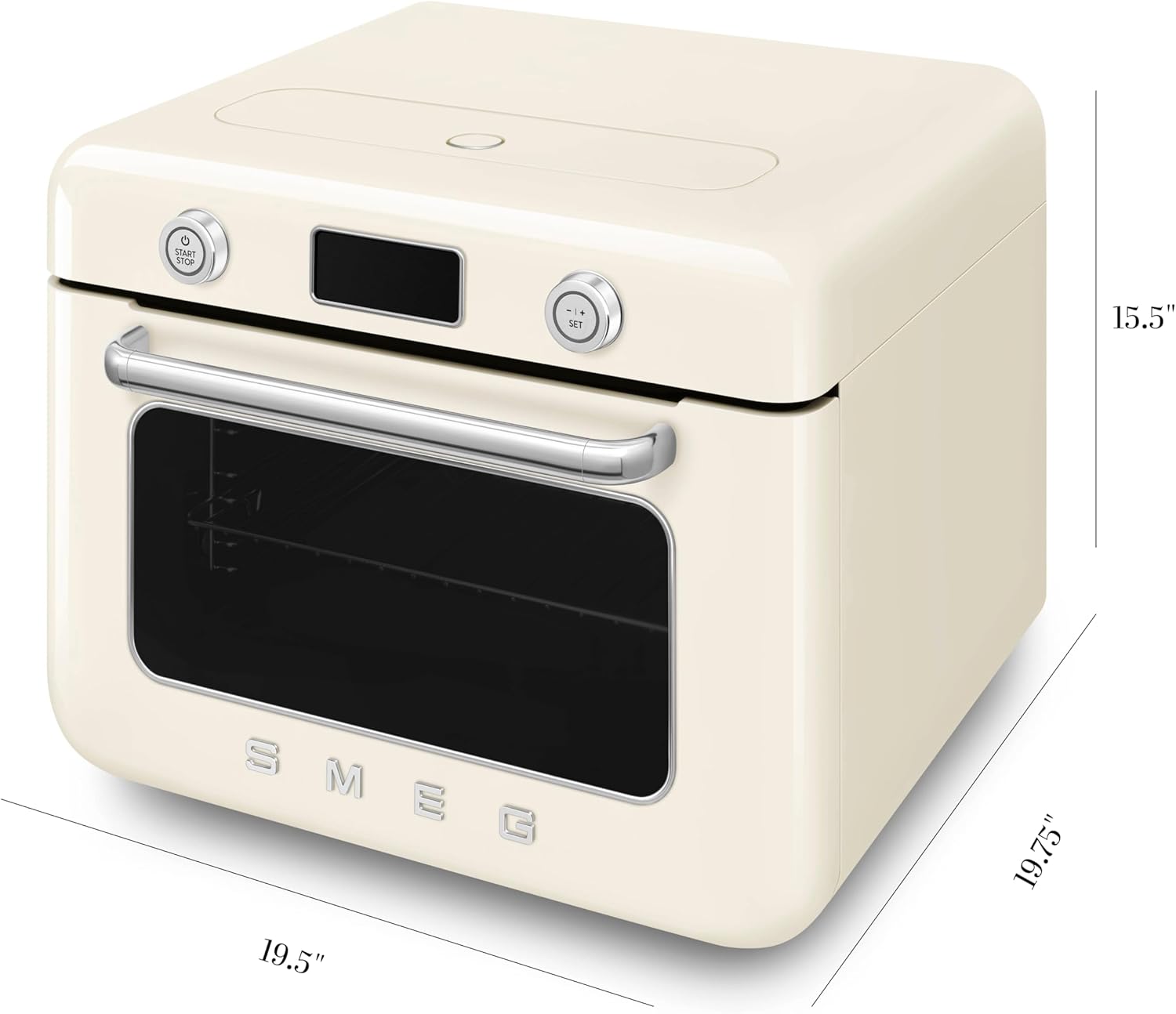 SMEG COF01Countertop Combi Oven - Multi-Function Grill, Air Fry, Steam, Bake, Convection, Defrost, and Warm, 10 Cooking Functions - Made In Italy (Cream)