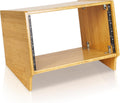 Sound Town DIY 6U Angled Desktop Turret Studio Rack, Solid Carbonized Bamboo, Assembly Required (STBR-6SL)
