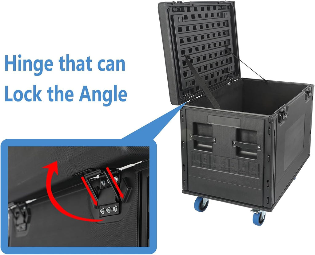 Cable Trunk Road Case with Wheels 44' x 22' x 24' Professional Stackable Heavy Duty ATA Rolling Road Case for DJ Equipment Storage Transport Touring with Casters