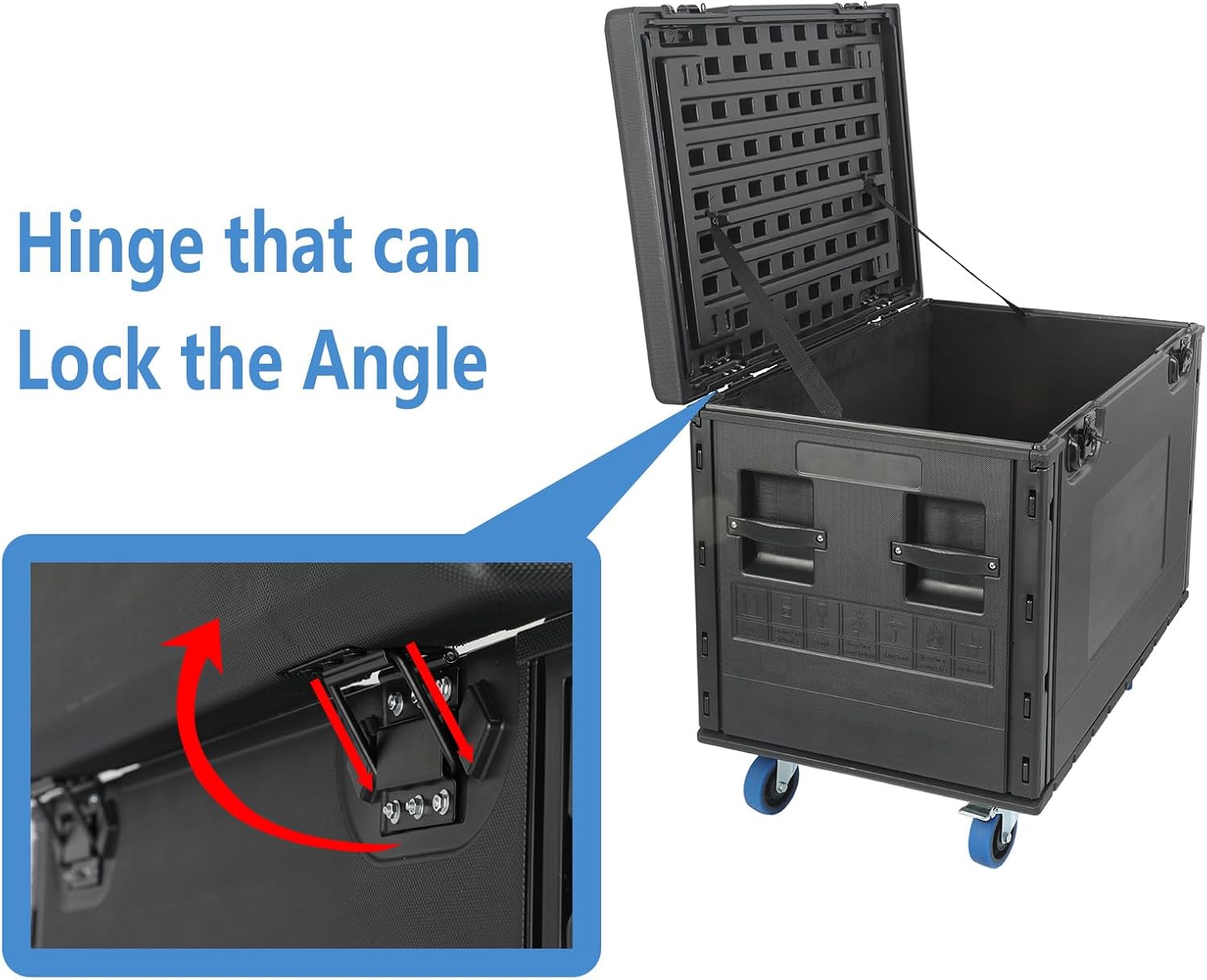 Cable Trunk Road Case with Wheels 35' x 22' x 24' Professional Stackable Heavy Duty ATA Rolling Road Case for DJ Equipment Storage Transport Touring with Casters
