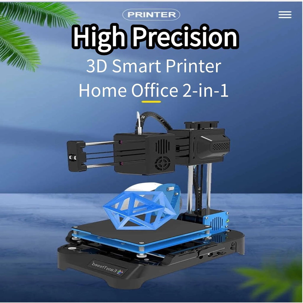 DAUERHAFT Small DIY 3D Printer Kit with Silent Motherboard, Mini High Accuracy 3D Printer for Kids, 100-240V Input Voltage, US Plug Included