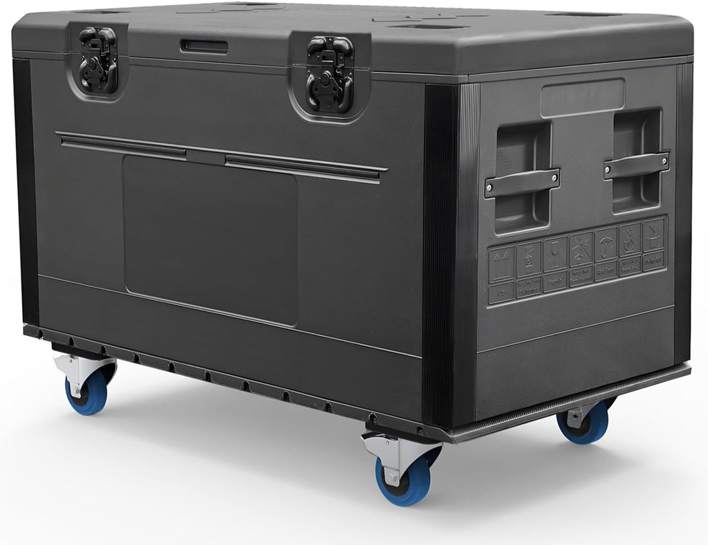 Diandian Cable Trunk Road Case with Wheels and Divider, 44' x 22' x 24' Stackable Heavy Duty ATA Rolling Utility Road Case, for Pro Audio & DJ Equipment Storage, Transport for Touring with Casters