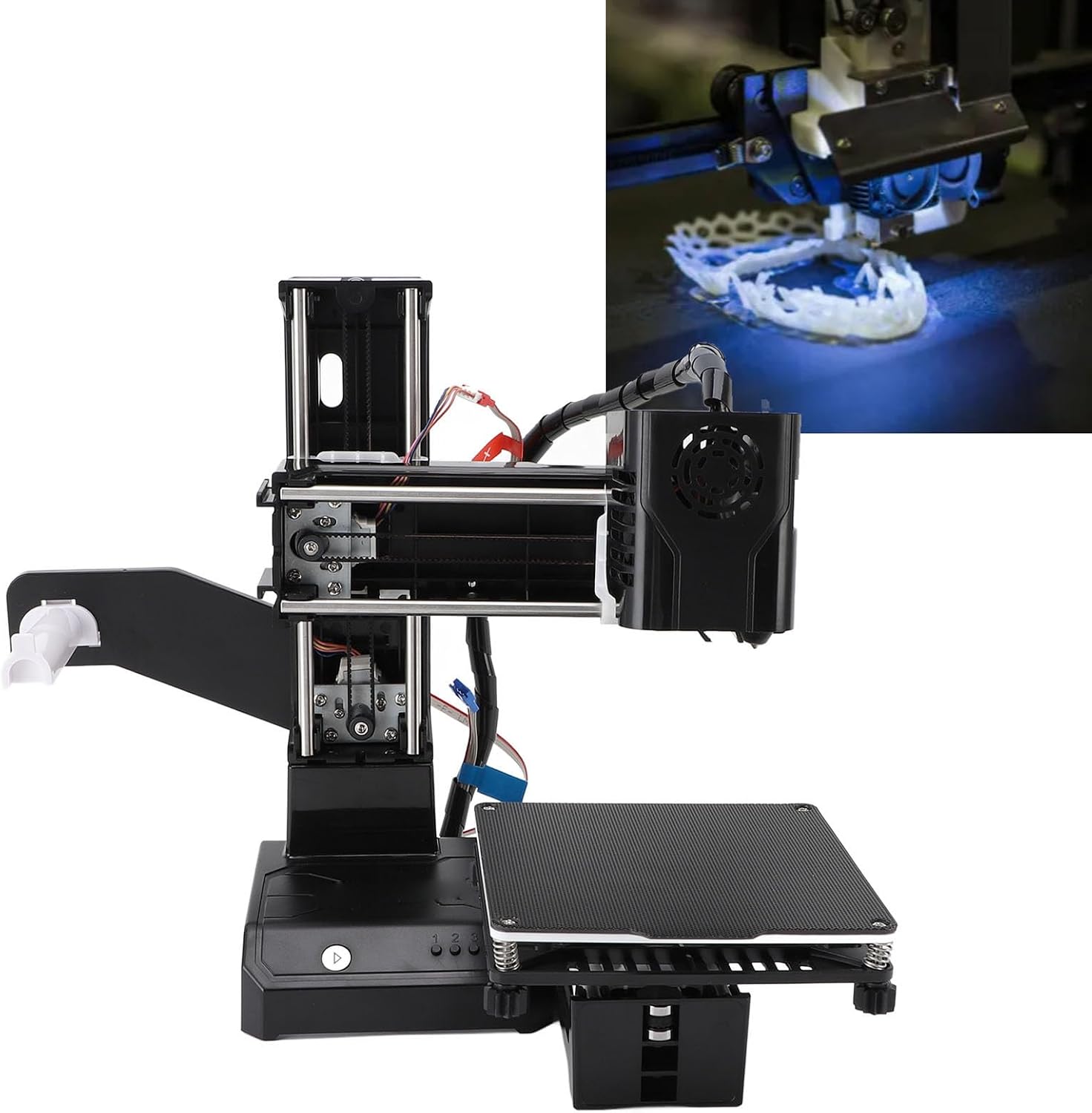 Small 3D Printer with Detachable Magnetic Print Platform, Open Frame, 230°C Direct Extruder, DIY Enthusiasts, for 7 8 10 System, Printing Size 100x100x100mm (US)
