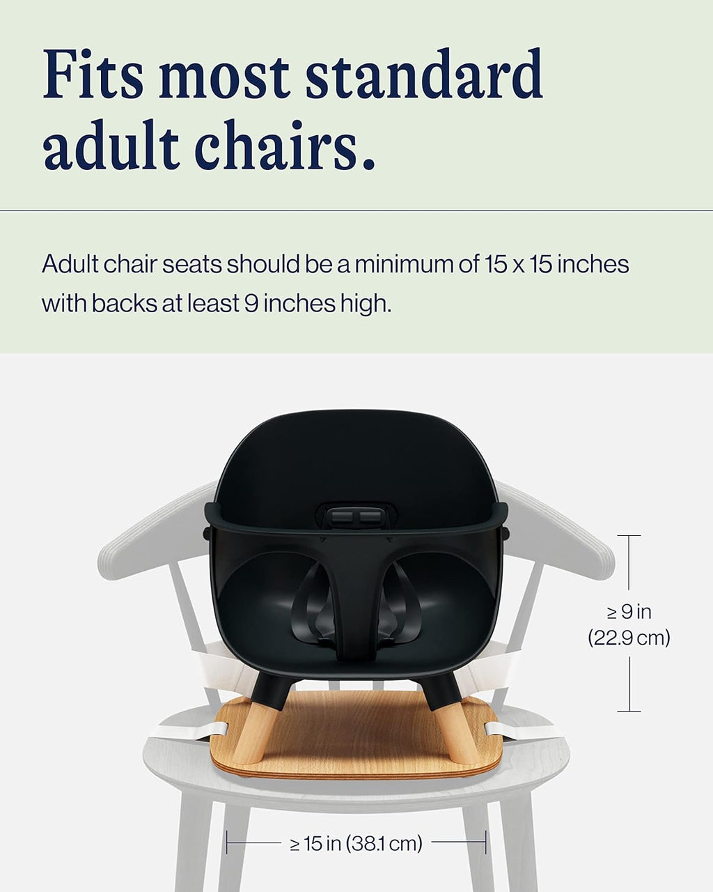 Lalo The Booster Seat for Babies & Toddlers, Children's Booster Seat, Easy to Clean Five-Point Safety Harness & Durable Non-Toxic Plastic Seat & Belly Bar - Licorice