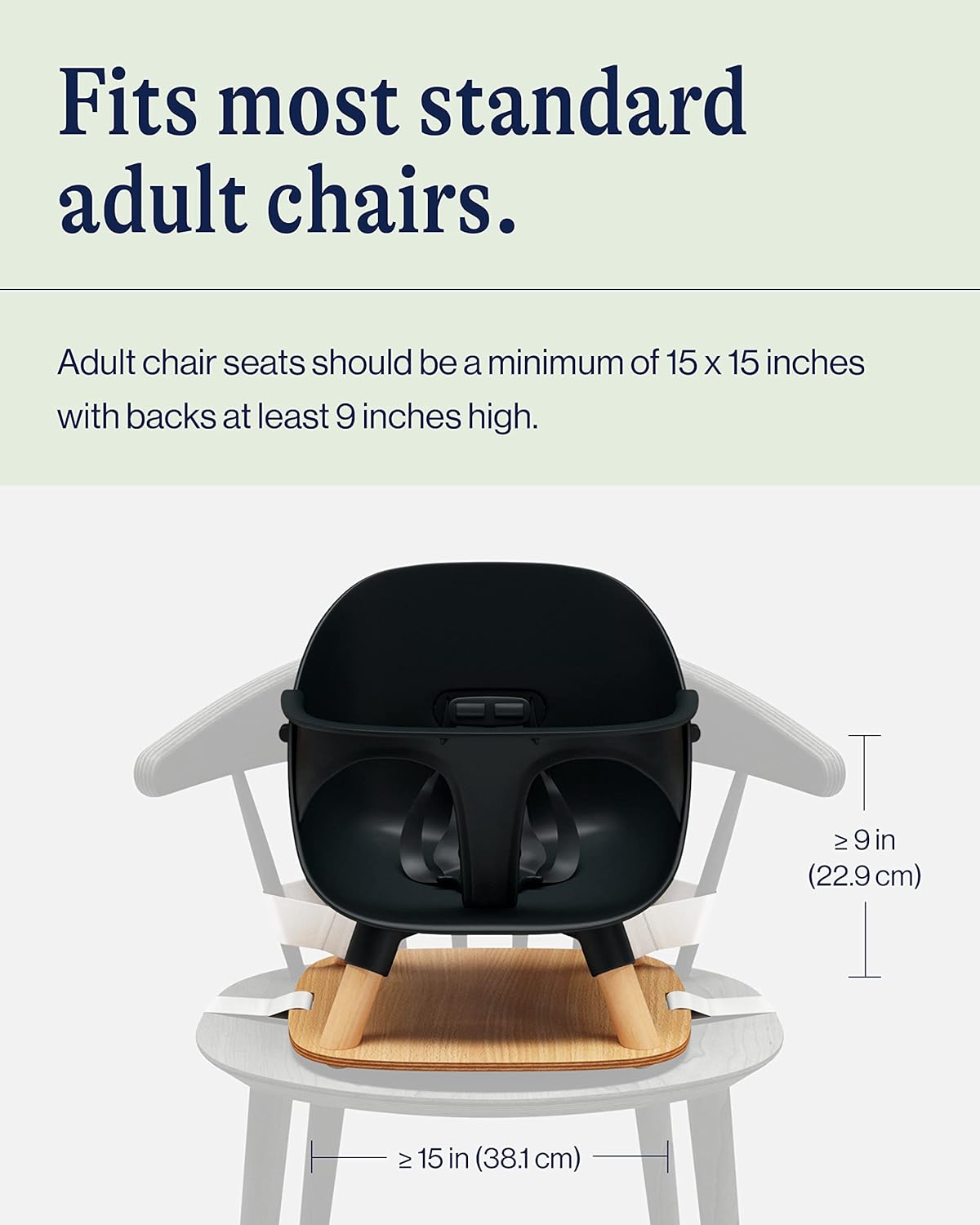 Lalo The Booster Seat for Babies & Toddlers, Children's Booster Seat, Easy to Clean Five-Point Safety Harness & Durable Non-Toxic Plastic Seat & Belly Bar - Licorice