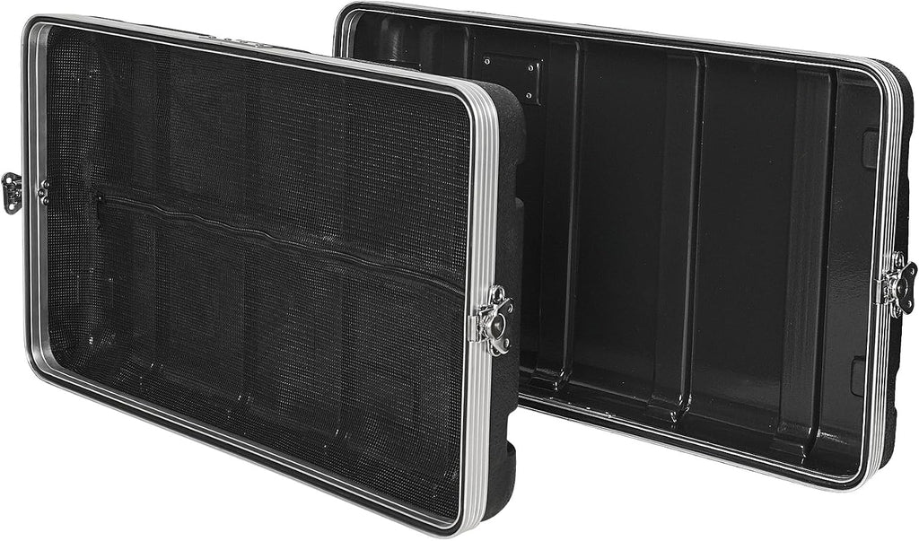 Sound Town Lightweight 6U PA DJ Rack/Road Case with 5U Rack Space, ABS Construction, 19' Depth, Retractable Handle, Wheels and Heavy-Duty Latches (STRC-A6UT)