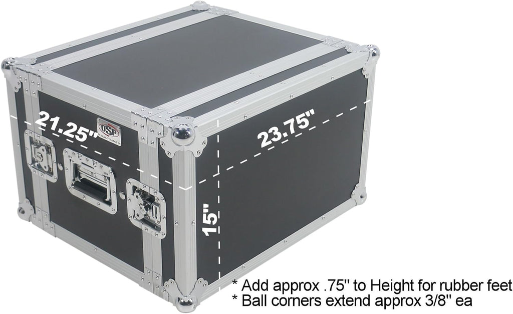 6 Space (6U) ATA Rack Effects Road Shock Mount Case (14' Deep)