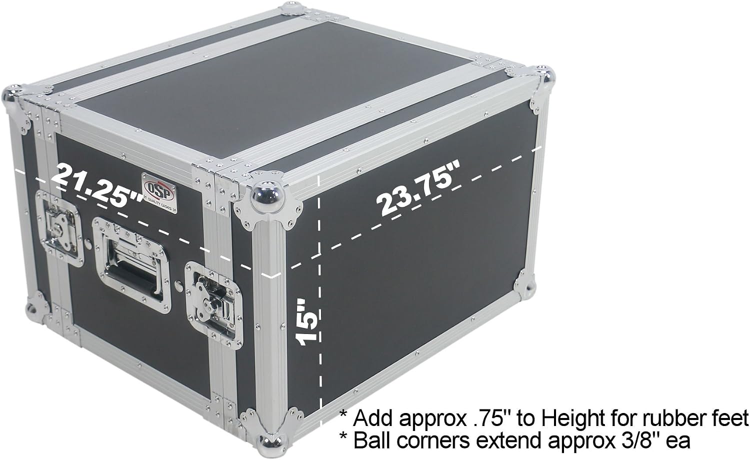 6 Space (6U) ATA Rack Effects Road Shock Mount Case (14' Deep)