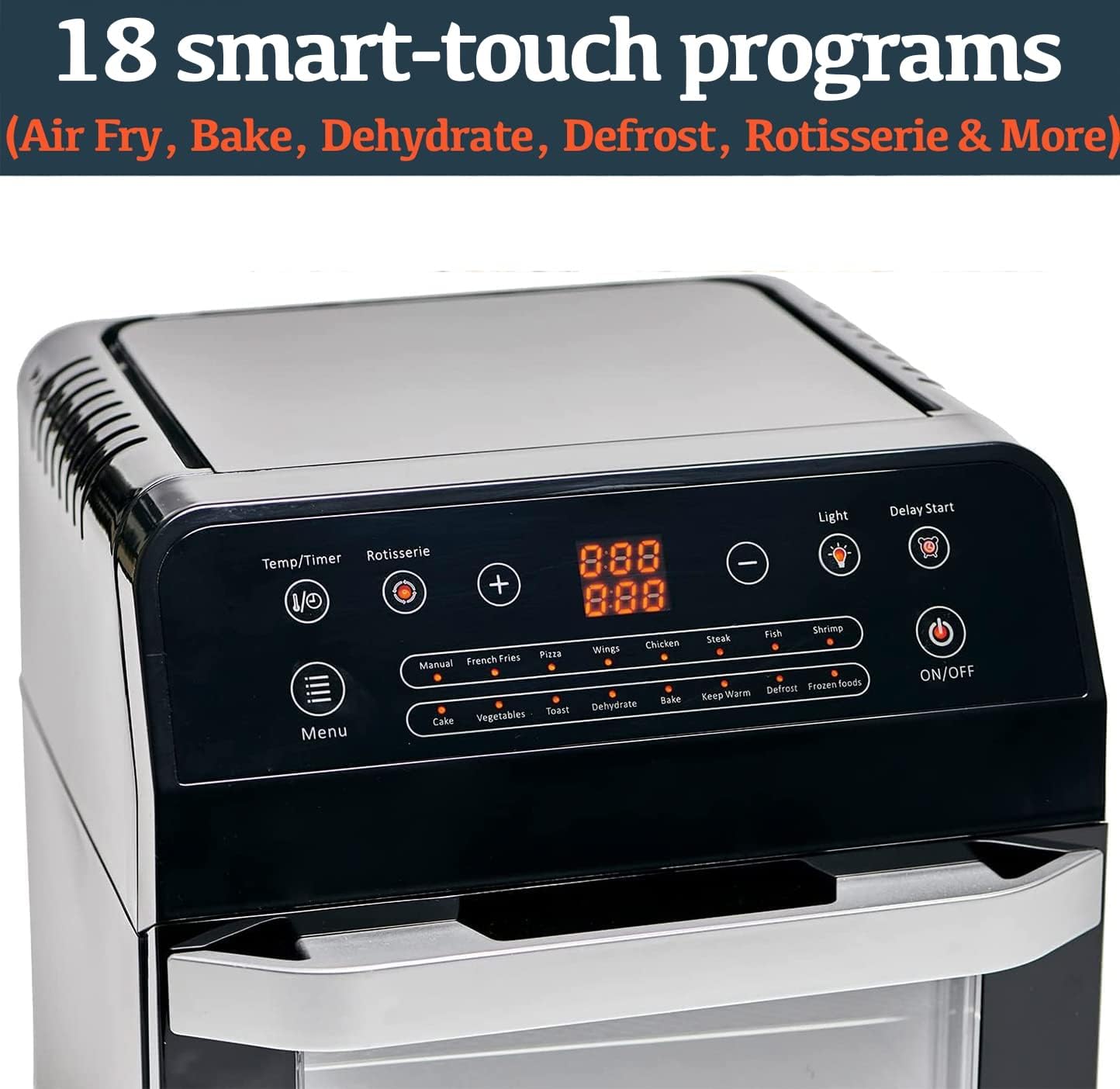 Yedi HOUSEWARE Total Package Air Fryer Oven XL, 12.7 Quart, Deluxe Accessory Kit, Recipes, BPA-Free, Auto Shutoff, Black