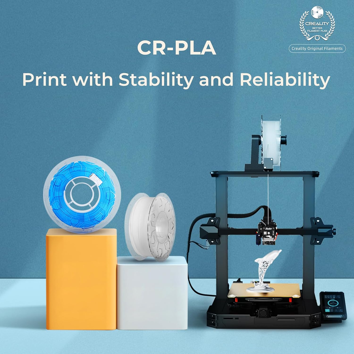 Creality PLA Filament 1.75mm Fluorescent Green, 3D Printer Filament 1kg (2.2lbs) Spool, High Toughness & Warp-Free, Dimensional Precision ±0.03mm, Printing Filament for All FDM 3D Printers