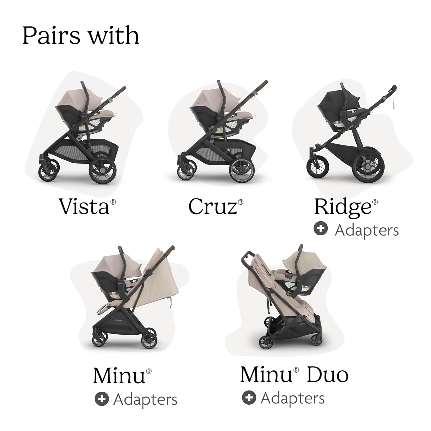 UPPAbaby Aria V2 Lightweight Infant Car Seat - Just Under 6 lbs - Base with Load Leg + Infant Insert + All-Weather FootCover Included - Direct Stroller Attachment - Ada (Sandstone)