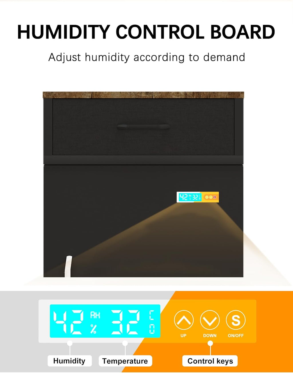 3D Printer Stand Filament Storage,25% RH Control 40 Rolls Filament Dehumidification Cabinet 3D Printing Sealing and Protection for PLA/ABS/TPU/Nylon (Black)