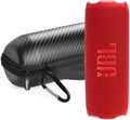 JBL FLIP 7 Waterproof Portable Speaker Bundle with gSport Carbon Fiber Case (Red)