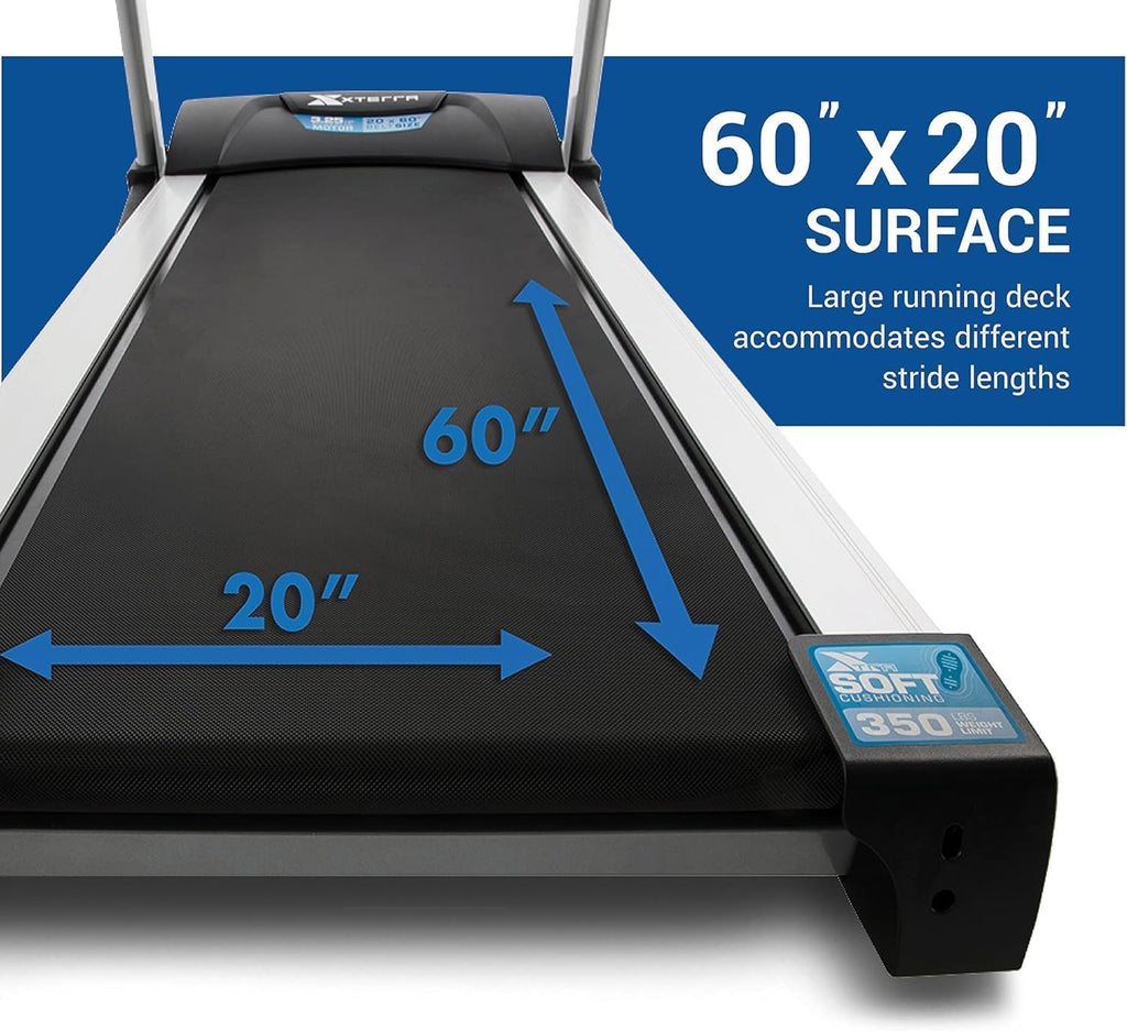 Xterra Fitness Sport Series Premium Folding Smart Treadmill, Handlebar Speed and Incline Controls, Large XTRASoft Cushioned Running Deck, Built-in FTMS-Enabled Bluetooth with XF Connect Fitness App