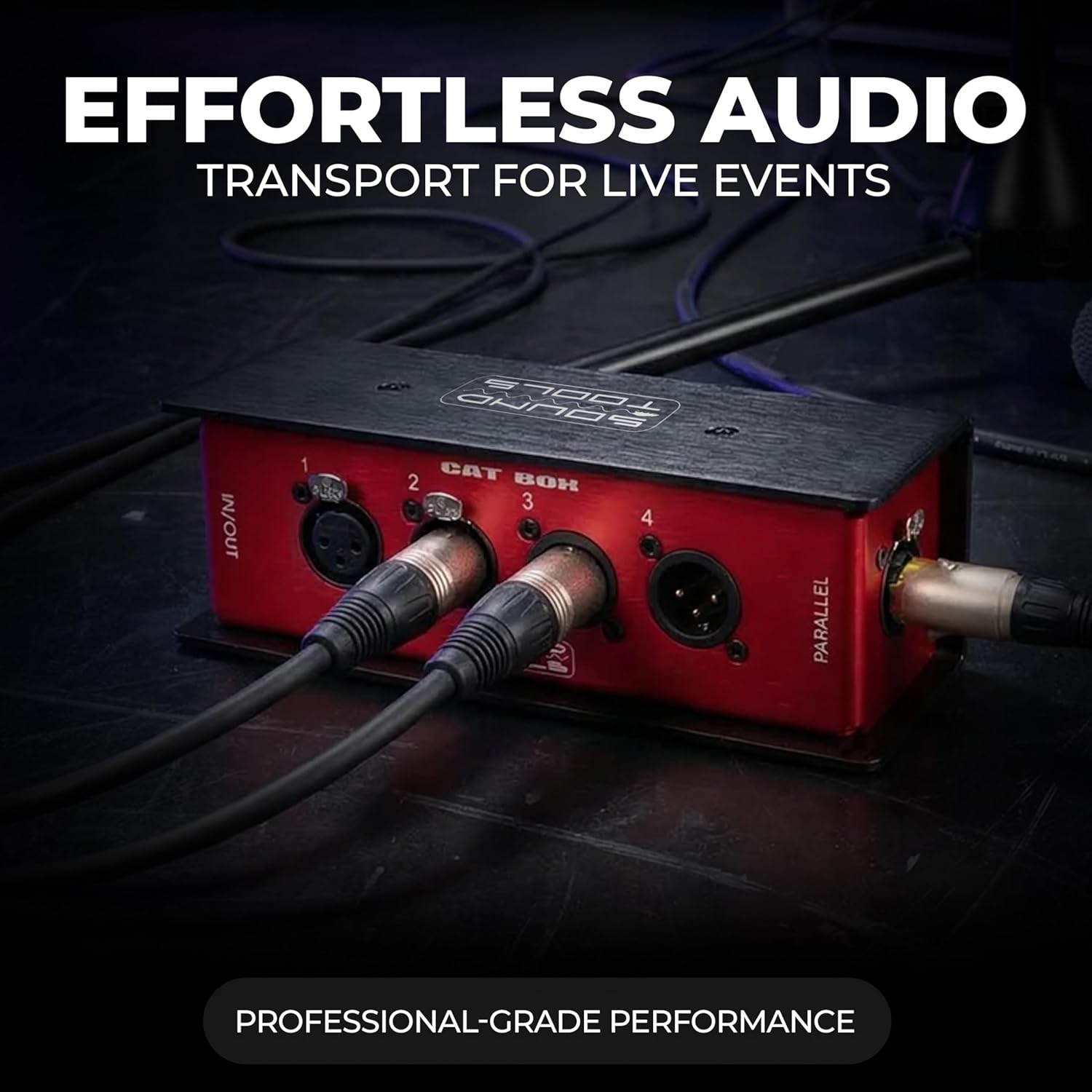 Sound Tools CAT Box MX – 4 Male with Passive Analog Audio for etherCON Daisy Chain – 4 Channel XLR Over CAT5e Stage Box – DMX, COM, AES & 3-pin XLR Compatible – Rugged Aluminum Housing