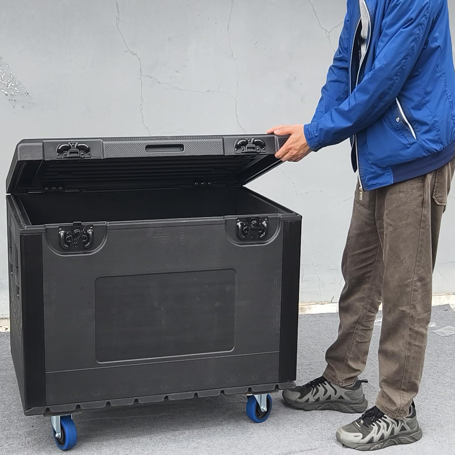 Cable Trunk Road Case Professional Stackable ATA Rolling Storage Road Cases with Wheels Lockable Casters Waterproof Touring Utility Tours for Pro Audio & DJ Equipment (35x22x24 Inches)