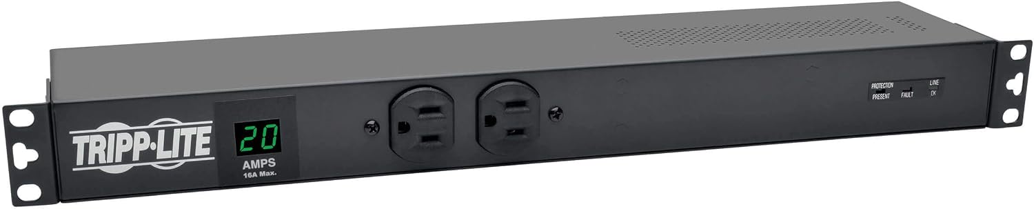 Tripp Lite Metered PDU, 20A, Isobar Surge Suppression 3840 Joules, (12 5-20R, 2 5-15R), 120V, L5-20P/5-20P, 1U Rack-Mount Power (PDUMH20-ISO)