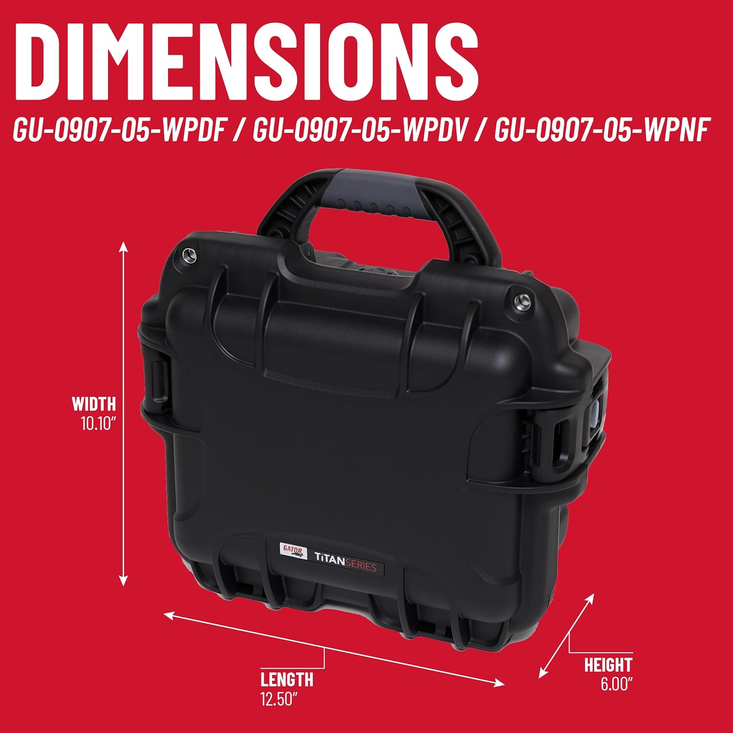 Gator Cases Titan Series Waterproof Utility/Equipment Case with Diced Foam Insert, 9.4' x 7.4' x 5.5' (GU-0907-05-WPDF)