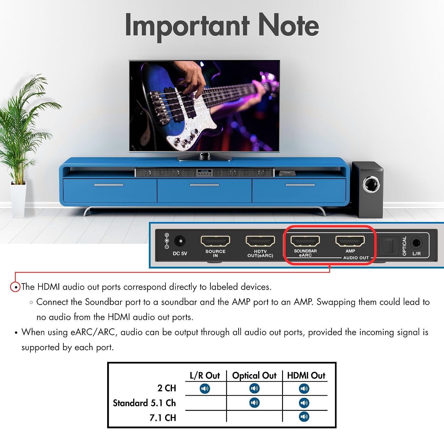 J-Tech Digital 8K HDMI Audio Extractor with eARC ARC 8K 60Hz 4K 120Hz, HDMI to Optical L/R Converter Adapter, HDCP 2.3 HDR CEC EDID [JTECH-8KAE]