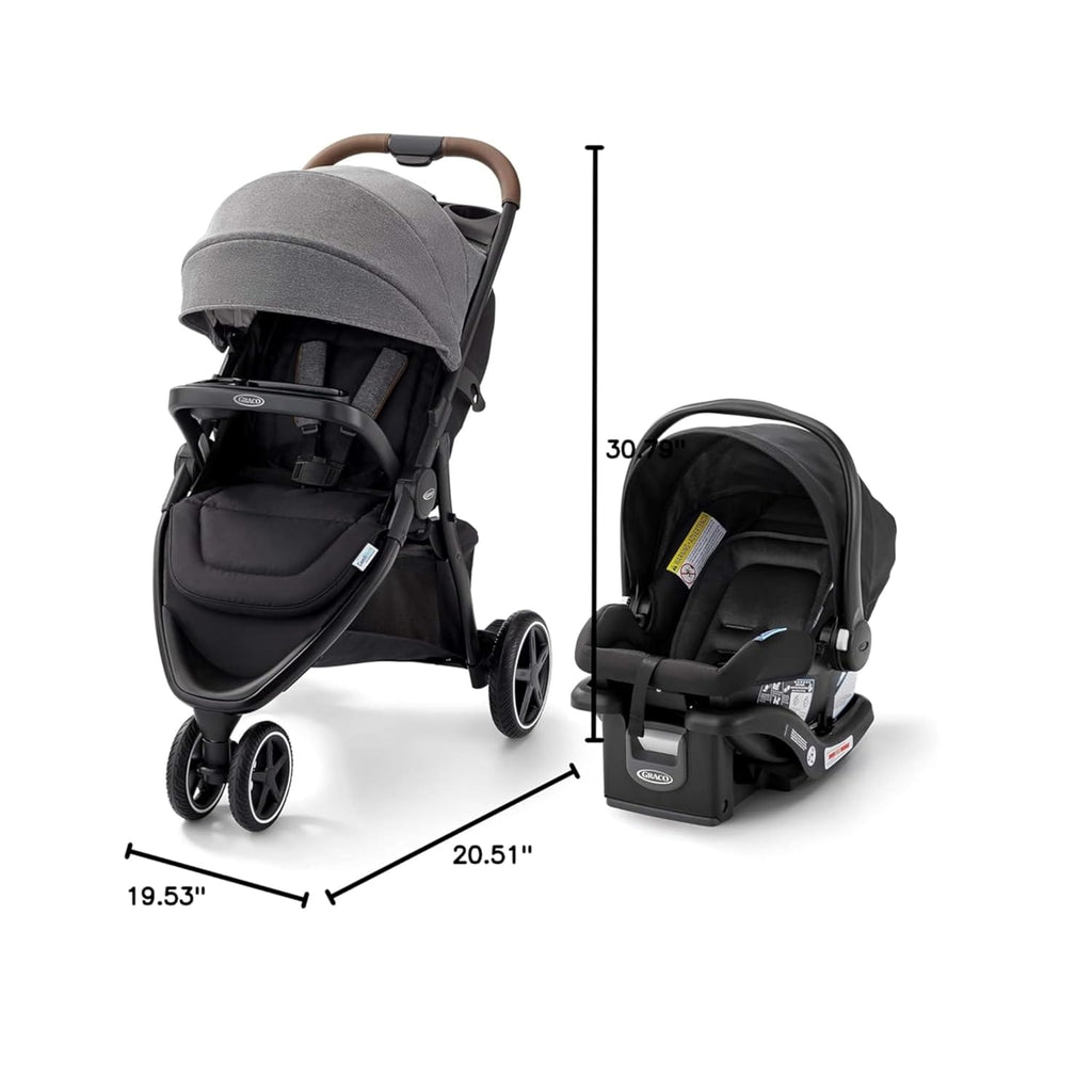 Graco® Outpace LX All-Terrain Travel System - Includes SnugRide Lite Infant Car Seat, Briggs, High-Performance Stroller/Car Seat Combo, Practical & Durable