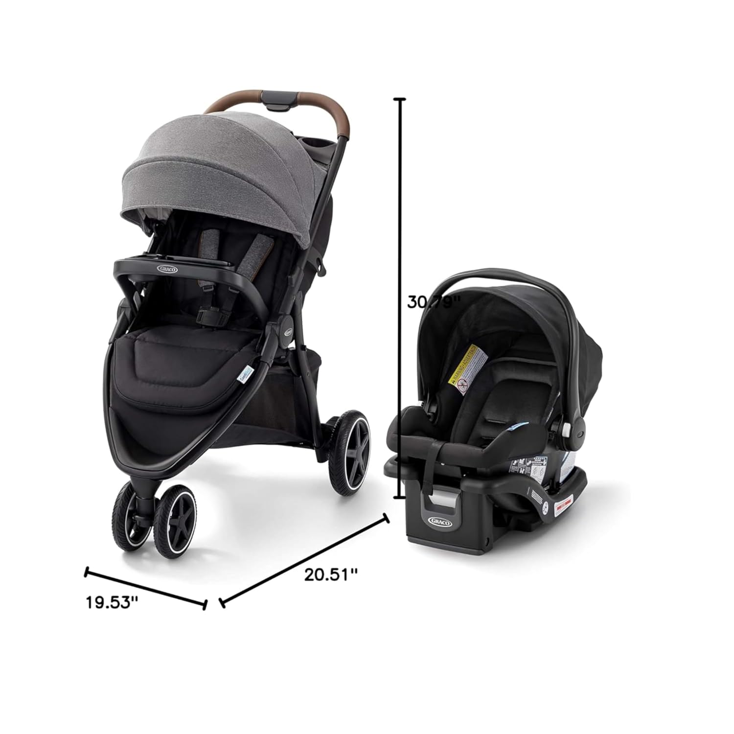 Graco® Outpace LX All-Terrain Travel System - Includes SnugRide Lite Infant Car Seat, Briggs, High-Performance Stroller/Car Seat Combo, Practical & Durable