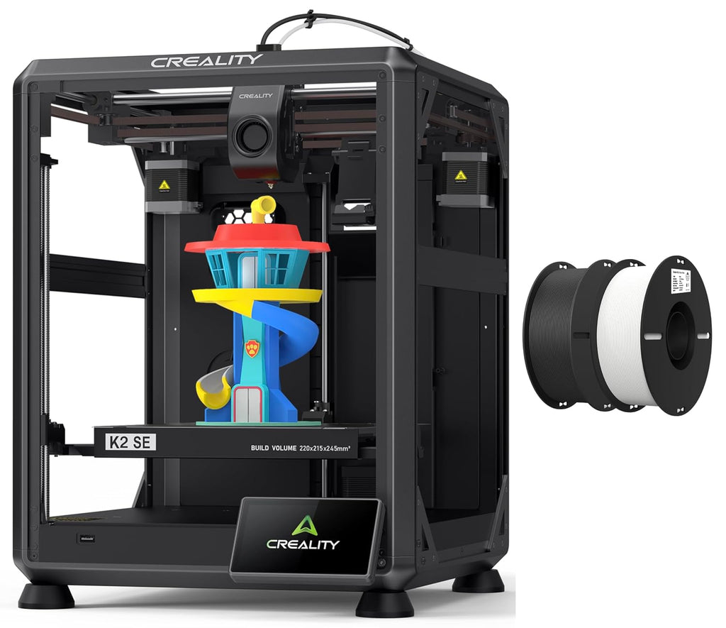 Creality K2 SE 3D Printer, Max High-Speed 500mm/s, Support Multicolor Printing Needs CFS Bundle with Creality 2kg Black & White PLA