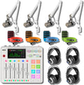 Rode RODECaster Pro 2 Complete Podcast Studio Kit - White, 4 PodMics, PSA1+ Boom Arms, StreamEye Cans50 Headphones, Color-Coded XLR Cables