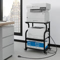 Natwind Large Printer Stand,24''x20''x29''Printer Table with Adjustable Storage Shelf,3 Tier Rolling Printer Cart with Wheels,Home Office Multifunctional Shelves for Heat Press (Black)