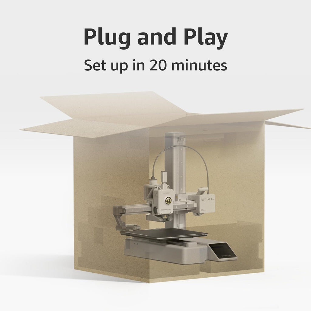 Bambu Lab A1 mini 3D Printer + LED Lamp Kit, Set Up in 20 Mins, High Speed & Precision, Full-Auto Calibration & Active Flow Rate Compensation, ≤48 dB Quiet FDM 3D Printers