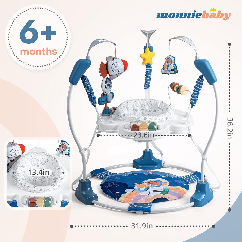 Baby Activity Center, Baby Jumper Activity Center with Music, Interactive Toys, 360° Rotating Seat, 3 Adjustable Heights, Infant Activity Jumper for 6+ Months (Space Tiger)