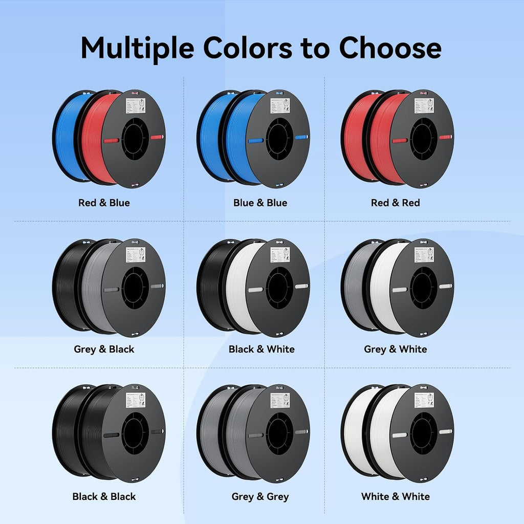 Creality Ender 3 V3 Plus 3D Printer Bundle with PLA Filament 1.75mm 4 Packs（1 Black+1 White+1 Red+1 Blue）