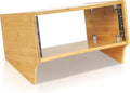 Sound Town DIY 4U Angled Desktop Turret Studio Rack, Solid Carbonized Bamboo, Assembly Required (STBR-4SL)