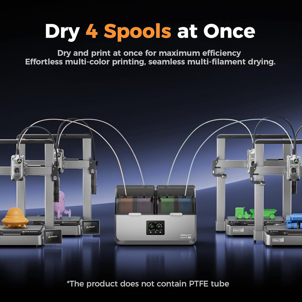 Creality Space Pi X4 Filament Dryer,4 Spools Filament Dryer Box Dual Independent Heating Chambers,360° 200W PTC Fast Heating Filament Dehydrator,Up to 85℃,Compatible with PLA PETG ABS,TPU,PC,PA,PAHT