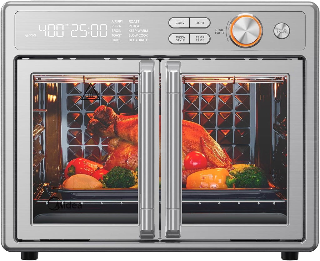 Midea Flexify Pro French Door Air Fryer Toaster Oven, Premium Cooking Experience with Precision Heat, Easy-Clean Enamel Interior & Modern Control, 26.4 QT