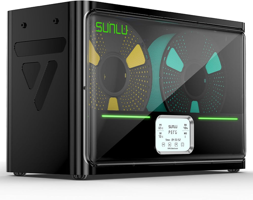 SUNLU Official Filament Dryer S4, 4-Spool Filament Storage Box with Auto Humidity Control, 350W PTC Fast Heating, 70℃ Max Temperature for 3D Printer Filament, S4 Black