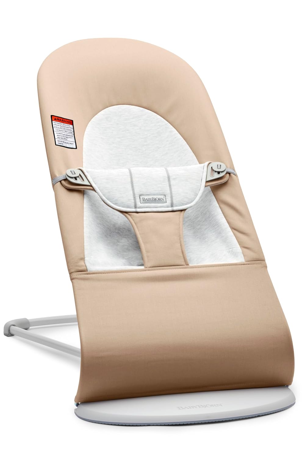 BabyBjörn Bouncer Balance Soft, Beige/Gray, Woven/Jersey | 2-in-1 Adjustable Baby Bouncer Seat and Toddler Chair, Newborn to Toddler (8-29 lbs), 4 Positions, Lightweight & Portable