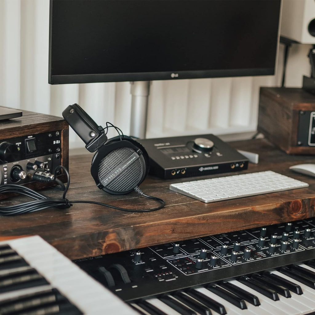 beyerdynamic DT 990 PRO, 80 Ohm, Open Back, Over Ear, Wired Professional Studio Headphones, Gaming, Podcast, Audiophile, Mixing, 3m Straight Cable, Black with Limited Edition Black Velour Ear Pads