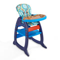 Badger Basket Envee II Convertible Baby High Chair with Infant Feeding Seat, Booster Seat, and Toddler Desk with Chair - Blue/Orange
