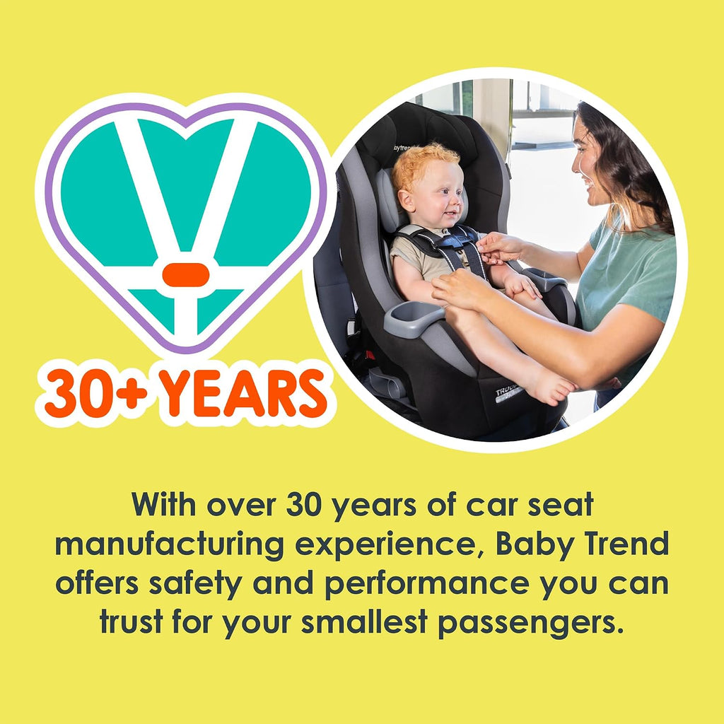 Baby Trend Trooper™ Slim 3-in-1 Convertible Car Seat, Dash Black – Slim Fit, 3-in-1 Growth Modes, Lightweight Design, Adjustable Comfort Padding